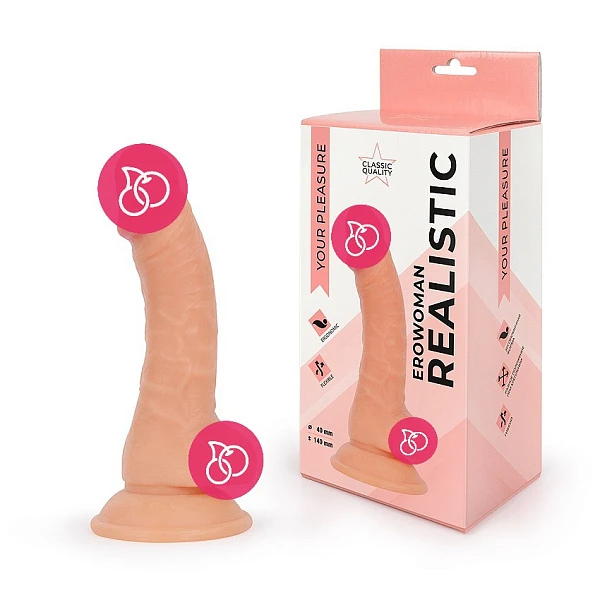 Фаллоимитатор на присоске «EROWOMAN REALISTIC», 14 см