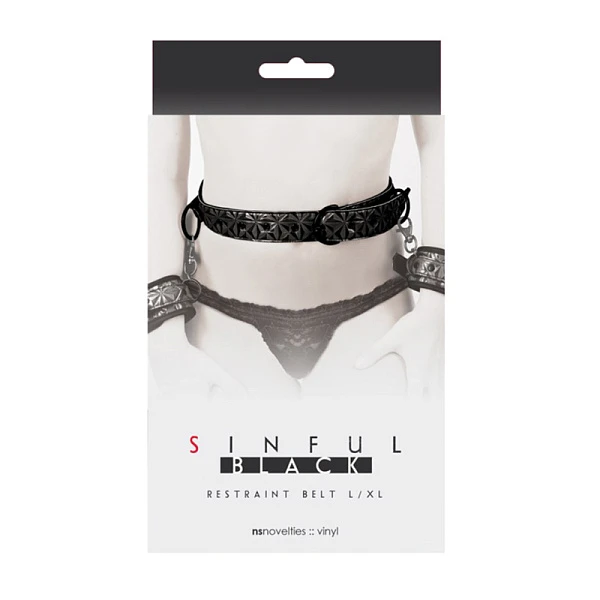 Пояс для фиксации «Sinful Black Restraint Belt large», черный