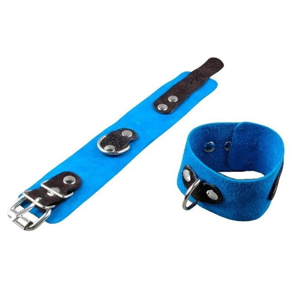 Наручники велюровые «Beastly», черно-голубые