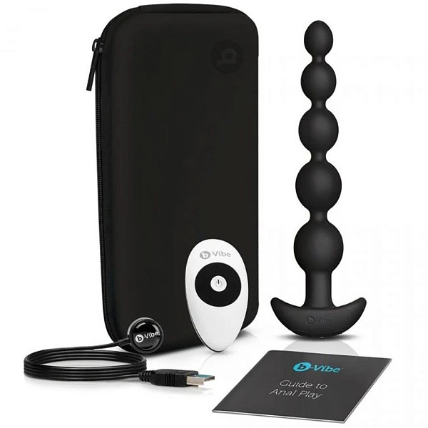 Анальные премиум-бусы с 3 моторами «Cinco Anal Beads Black»