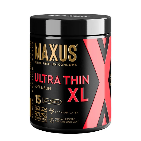 Презервативы «Ultra-Thin XL» гладкие, ультратонкие, увеличенные, 15шт