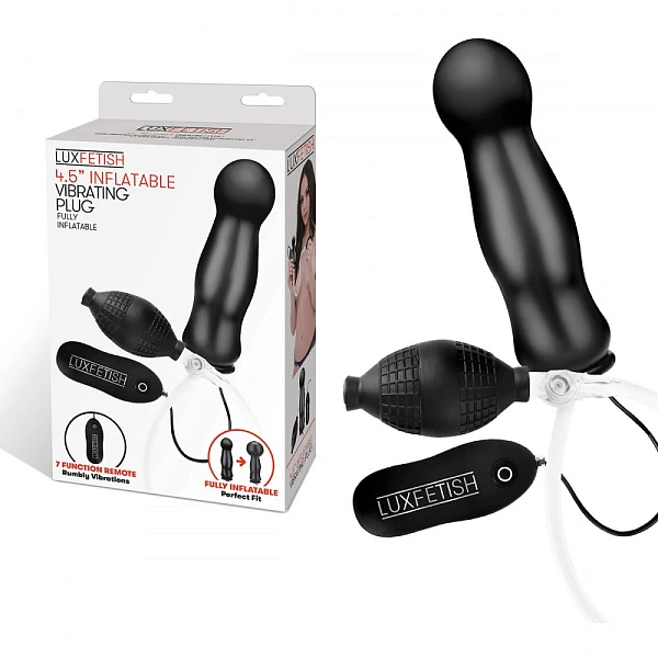 Надувная анальная пробка «Lux Fetish» с вибрацией