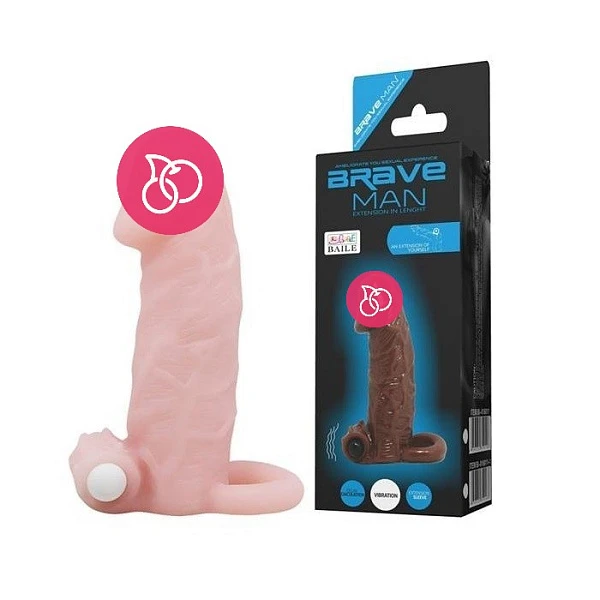 Реалистичная насадка на член с вибрацией «Brave Man»