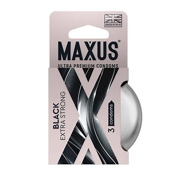 Презервативы черные утолщенные «MAXUS X-Edition Extra Strong» 3 шт.