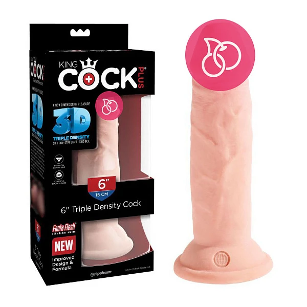 Фаллоимитатор без мошонки «King Cock Plus 6 Triple Density»