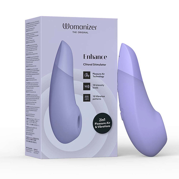 Бесконтактный клиторальный стимулятор «Womanizer Enhance Lilac» с вибрацией, сиреневый