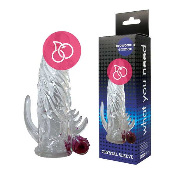 Насадка на член с вибрацией «Crystal Sleeve Vibe»