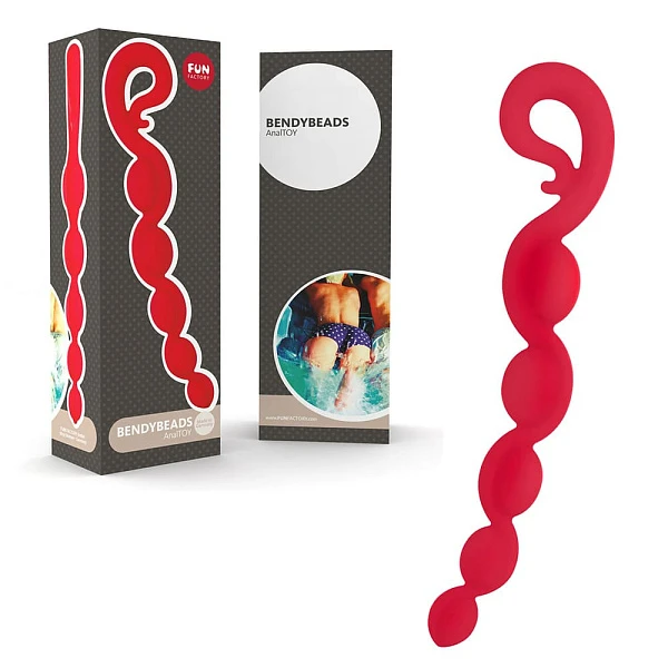 Анальная цепочка «Bendybeads», красная