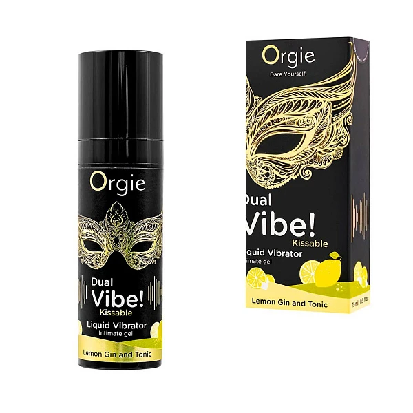 Съедобный гель с эффектом вибрации «DUAL VIBE! Lemon Gin And Tonic», вкус лимонный джин-тоник, 15 мл