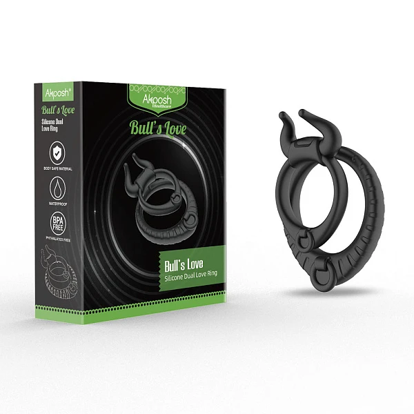 Двойное эрекционное кольцо «Bull's Love» с подхватом мошонки