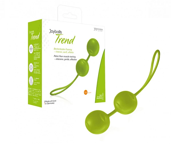 Вагинальные шарики со смещенным центром тяжести «Joyballs Trend», зеленые