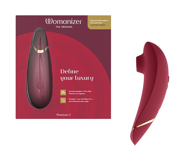 Бесконтактный клиторальный стимулятор «Womanizer Premium 2», бордовый