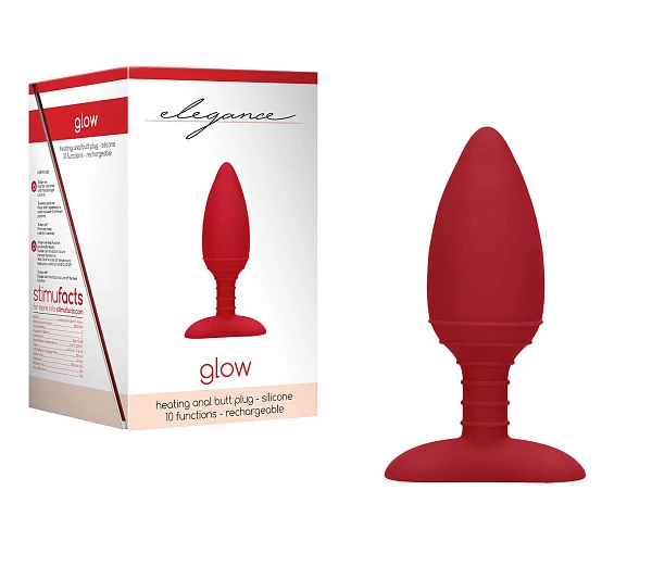 Анальная пробка «Glow» с вибрацией и нагревом