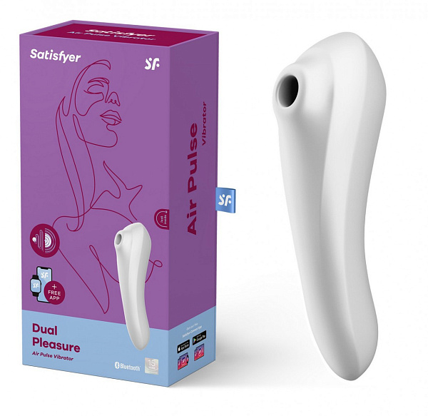 Вакуумно-волновой вибромассажер «Dual Pleasure White»