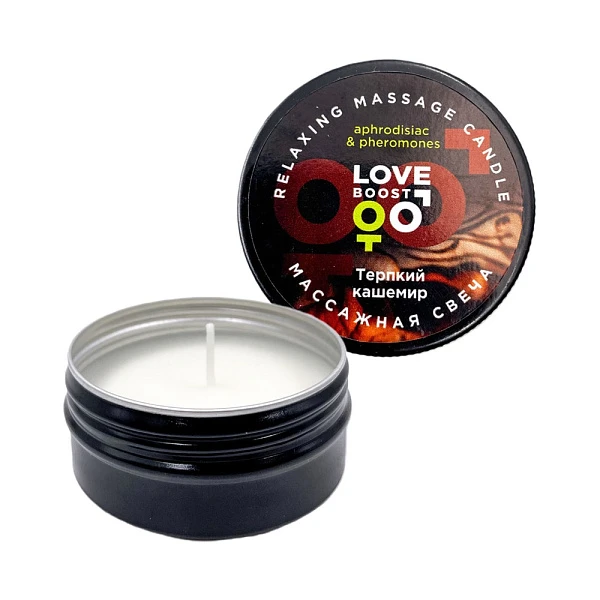 Ароматическая свеча массажная «Терпкий кашемир» с афродизиаками и феромонами, 30 мл