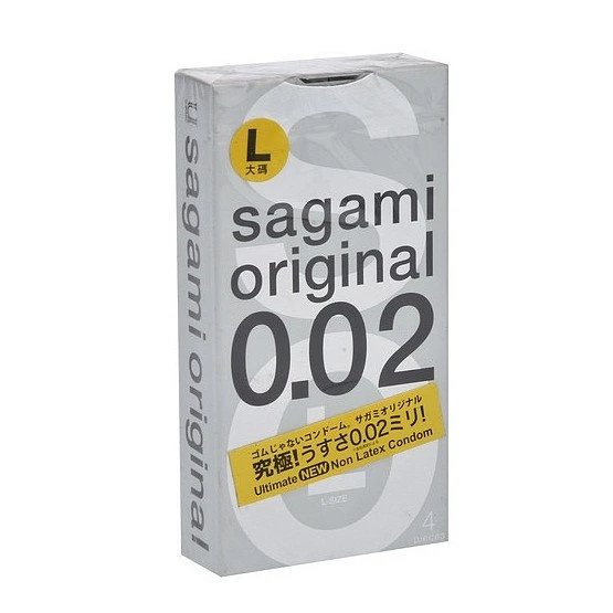 Полиуретановые презервативы «SAGAMI Original 0.02», размер L, №4
