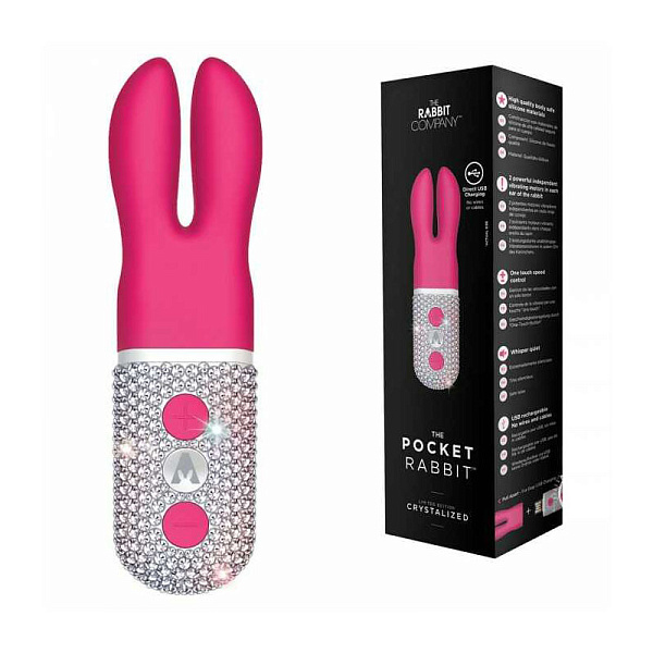 Карманный вибратор «Pocket Rabbit Bling» с ушками