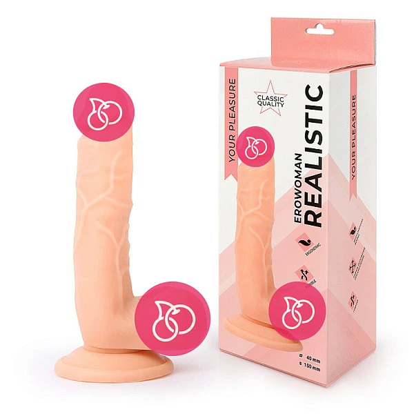 Реалистичный фаллоимитатор «EROWOMAN REALISTIC», 15 см
