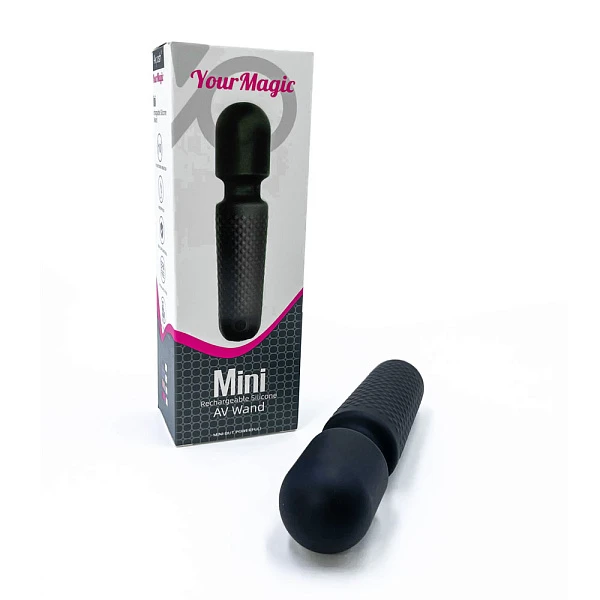 Мини-вибратор «Mini» с рельефом, черный