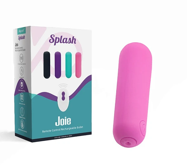 Вибропуля «Splash Joie» с пультом управления, розовая