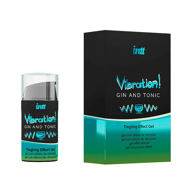 Жидкий вибратор «Vibration! Gin & Tonic», интимный гель со вкусом джин-тоник, 15 мл