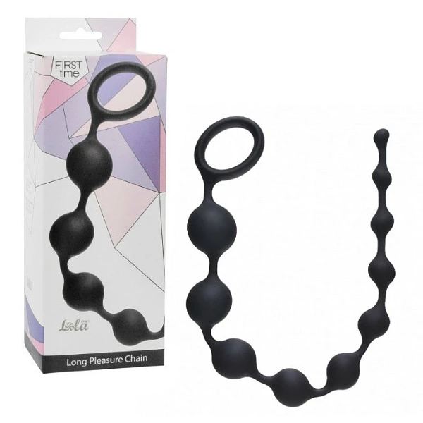 Анальная цепочка «Long Pleasure Chain», черная