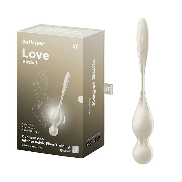 Вагинальные виброшарики «Love Birds 1» с поддержкой приложения, белые