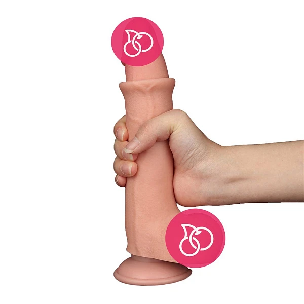 Фаллоимитатор «Sling-skin Dong 8.5"» с подвижной кожей и мошонкой