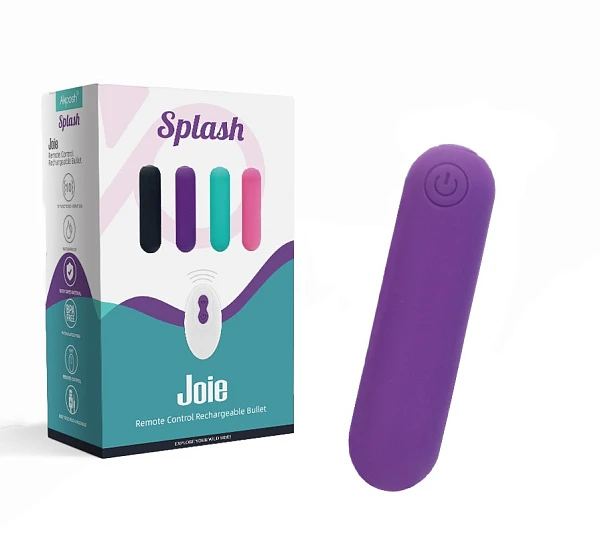 Вибропуля «Splash Joie» с пультом управления, пурпурная