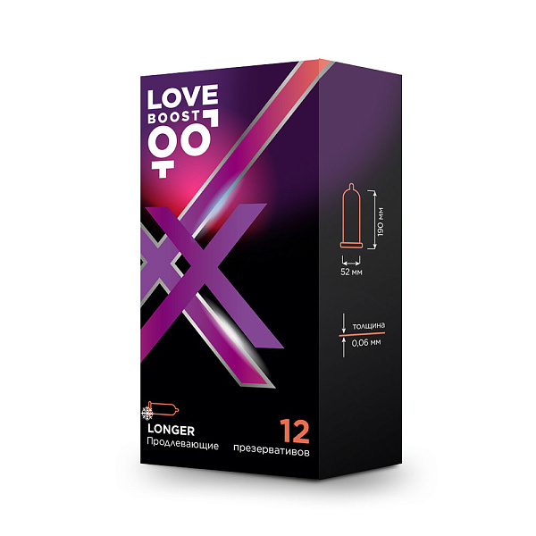 Презервативы «LoveBoost Longer» продлевающие №12