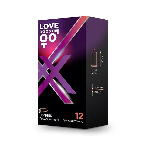 Презервативы «LoveBoost Longer» продлевающие №12
