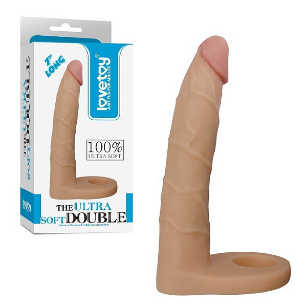 Насадка на член «The Ultra Soft Double 7» для двойного проникновения
