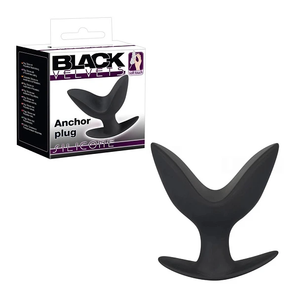 Раскрывающаяся анальная пробка «Black Velvets Anchor Plug»