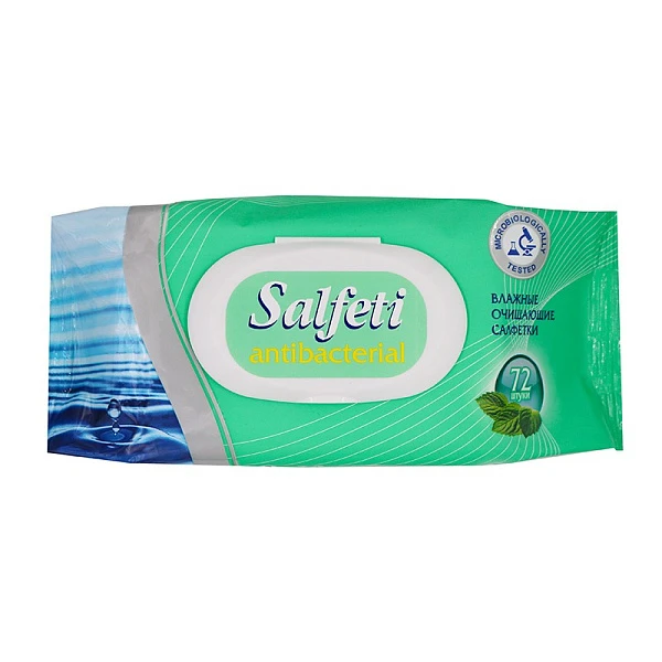 Влажные салфетки Salfetti антибактериальные 72 шт