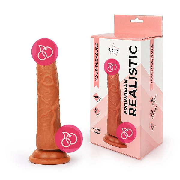 Реалистичный фаллоимитатор «Erowoman Realistic», 14 см