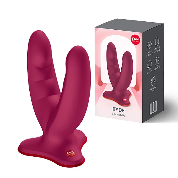 Двойной фаллоимитатор «Ryde» бордовый