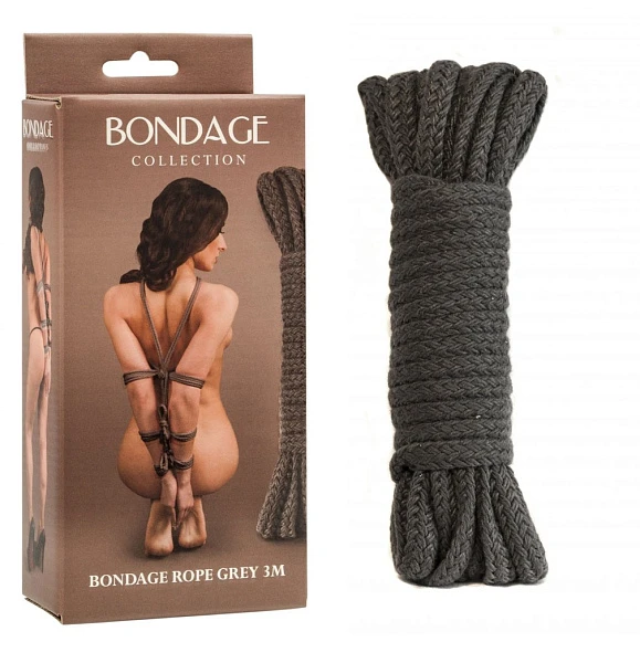 Бондажная веревка «Bondage Collection Grey», 3 метра