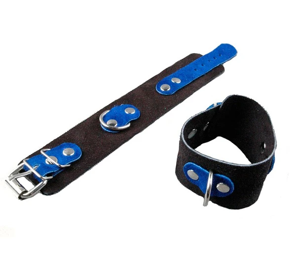 Наручники велюровые неподшитые «Beastly», черно-синие