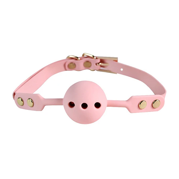 Кляп «Эролайф» с отверстиями для дыхания, розовый