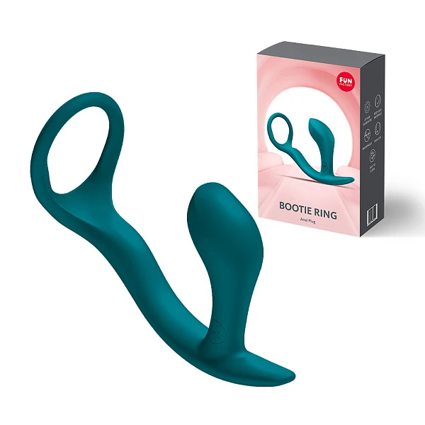 Анальная пробка с кольцом «Bootie Ring» зеленая