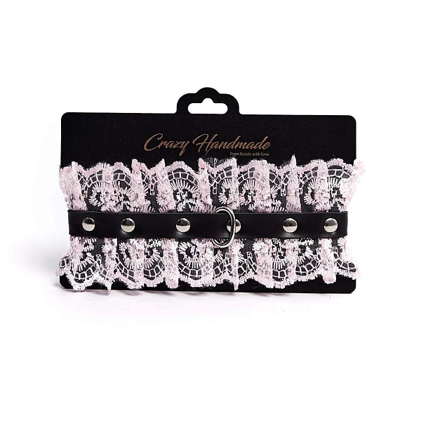 Чокер с розовым кружевом