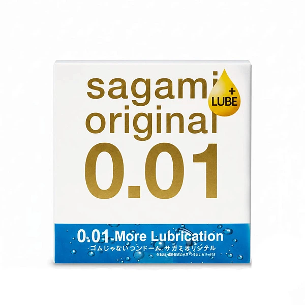 Полиуретановые презервативы «SAGAMI Original 0.01 EXTRA LUB» №1