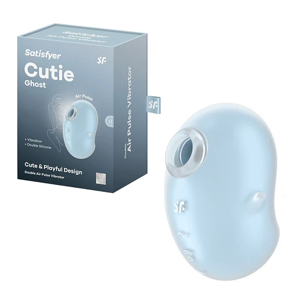 Вакуумно-волновой вибростимулятор «Cutie Ghost», голубой