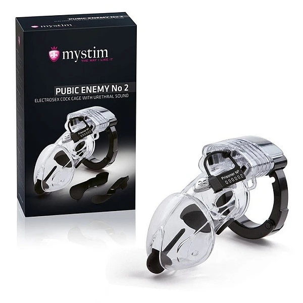 Замок верности с электростимуляцией "Pubic Enemy No 2" со стимуляцией уретры