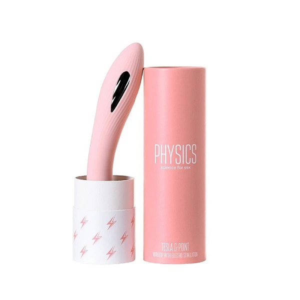Вибратор для точки G с электростимуляцией «PHYSICS TESLA G-POINT», розовый