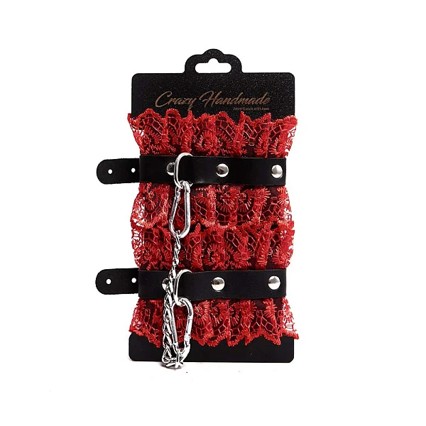 Наручники с красным кружевом