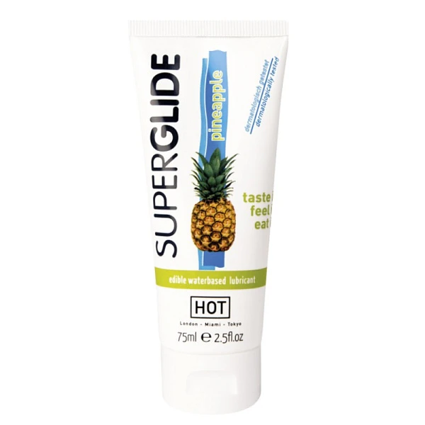 Съедобный лубрикант «Superglide Pineapple» со вкусом ананаса, 75 мл