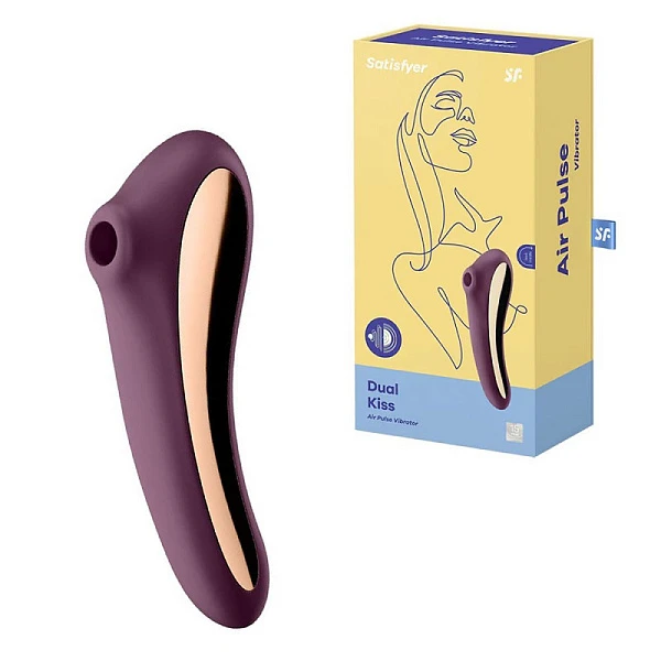 Вакуумно-волновой стимулятор «Dual Kiss» с вибрацией, лиловый