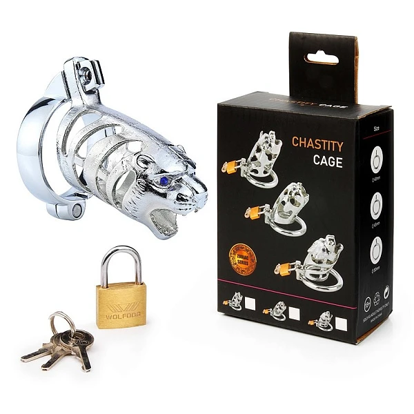 Пояс верности с головой тигра «Chastity Cage»