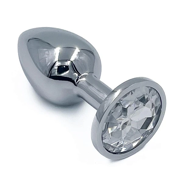 Анальная пробка «LaViba» с белым кристаллом